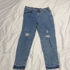 Classic Blue Distressed Girls Jeans